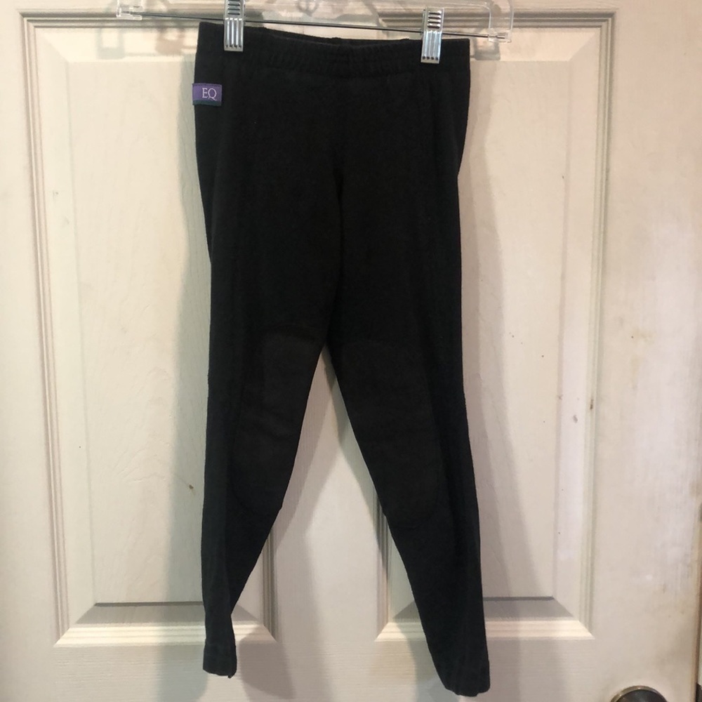 EQ BREECHES Jodhpurs Size Small YOUTH Black* VGC FLEECE Pull On 4 Way Stretch